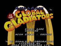 une photo d'Ã©cran de Global Gladiators sur Sega Megadrive